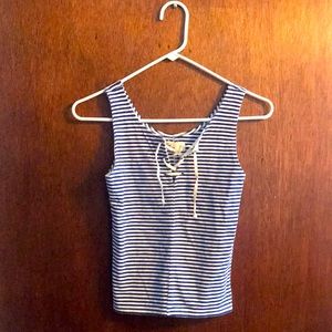 Navy Blue and White Hollister TankTop!